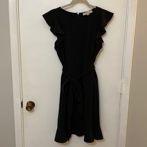 LOFT belted Black Dress